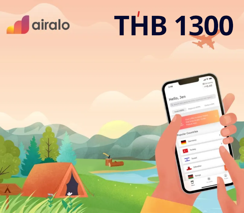 Airalo THB 1300 Gift Card TH 
Airalo THB 1300 Gift Card TH