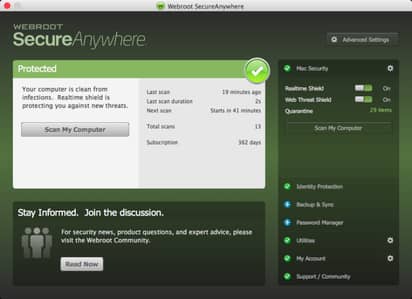 webroot secureanywhere internet security complete software