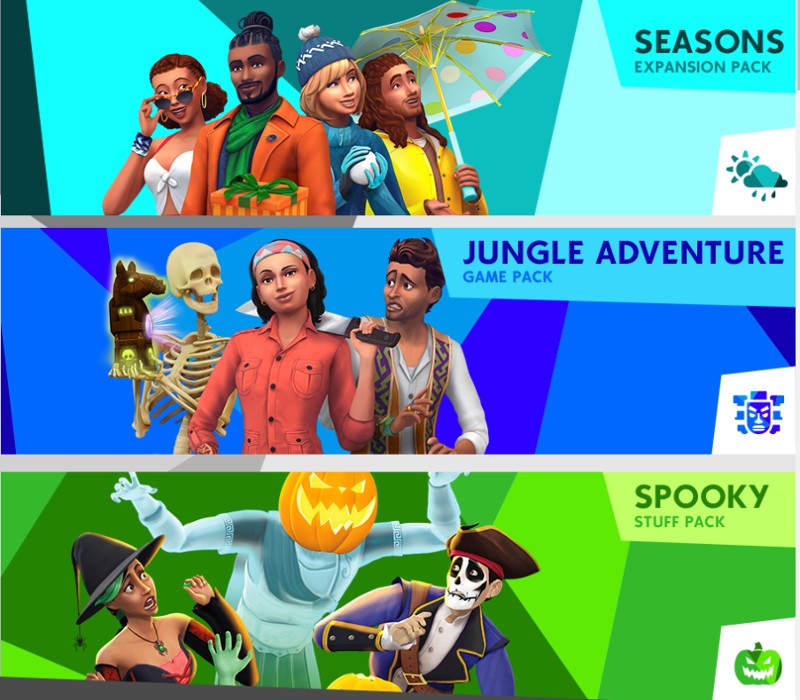 

The Sims 4 Bundle - Seasons + Jungle Adventure + Spooky Stuff DLC XBOX One CD Key