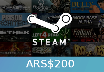 Steam Gift Card 200 ARS AR Activation Code