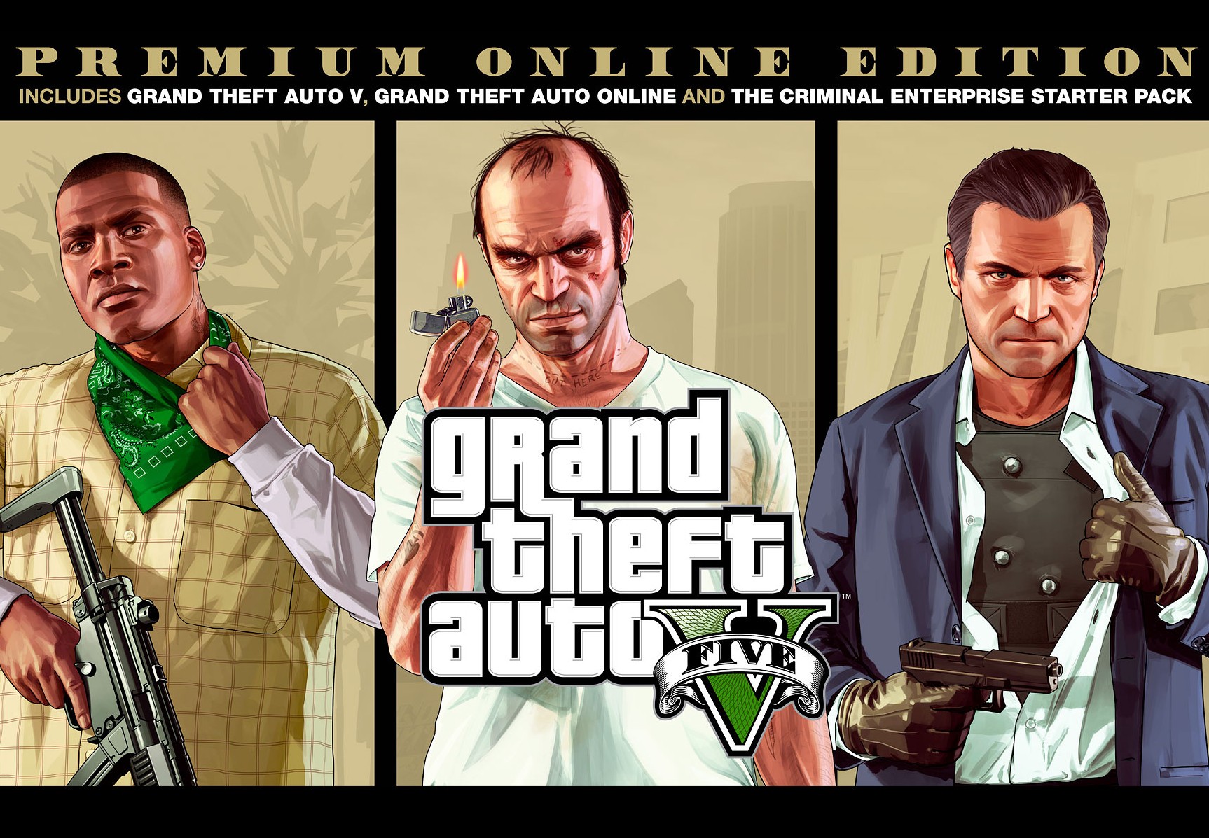 Grand Theft Auto V: Premium Online Edition & Great White Shark Card Bundle PlayStation 4 Account