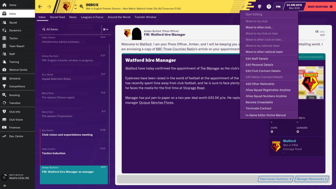 Football Manager 2020 In-game Editor EU Steam Altergift