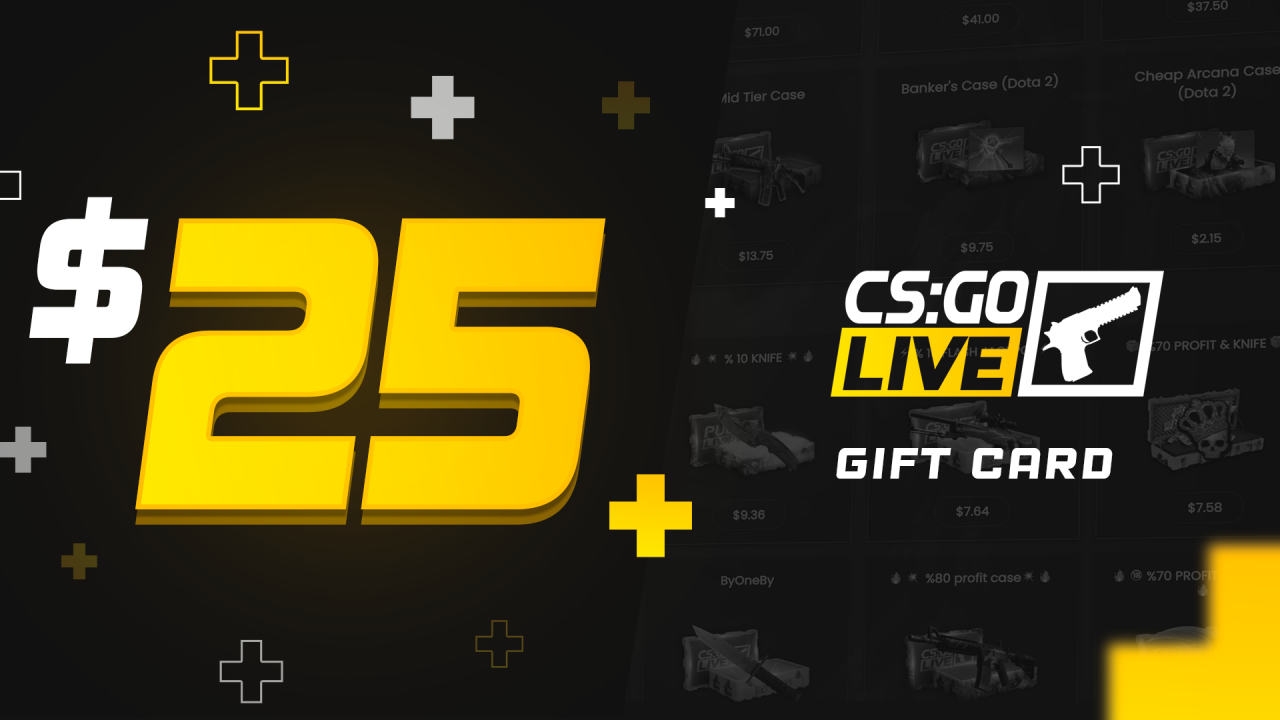 CSGOLive 25 USD Gift Card