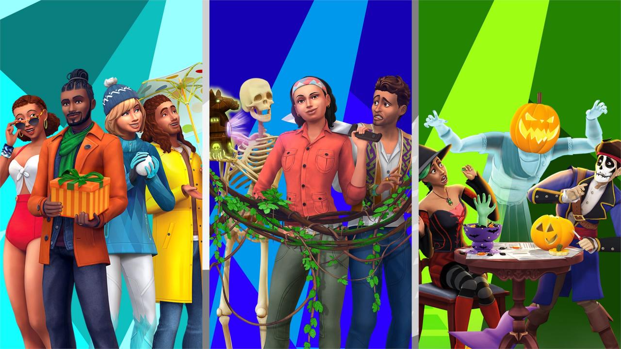 The Sims 4 Bundle - Seasons + Jungle Adventure + Spooky Stuff DLC XBOX One