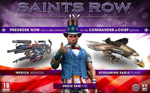 Saints Row IV Commander In Chief Edition + GAT V Pack DLC Steam CD Key