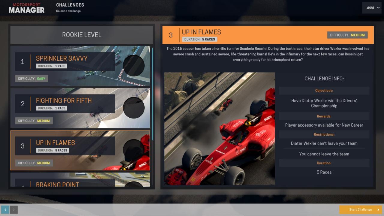 Motorsport Manager - Challenge Pack DLC LATAM Steam CD Key