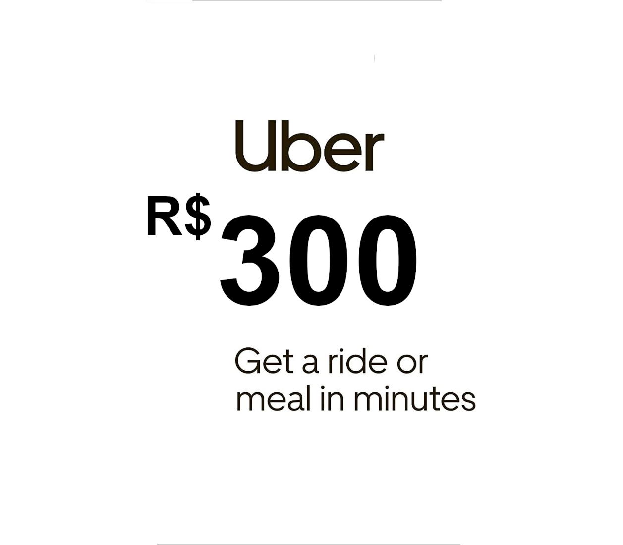 

Uber R$300 BR Gift Card