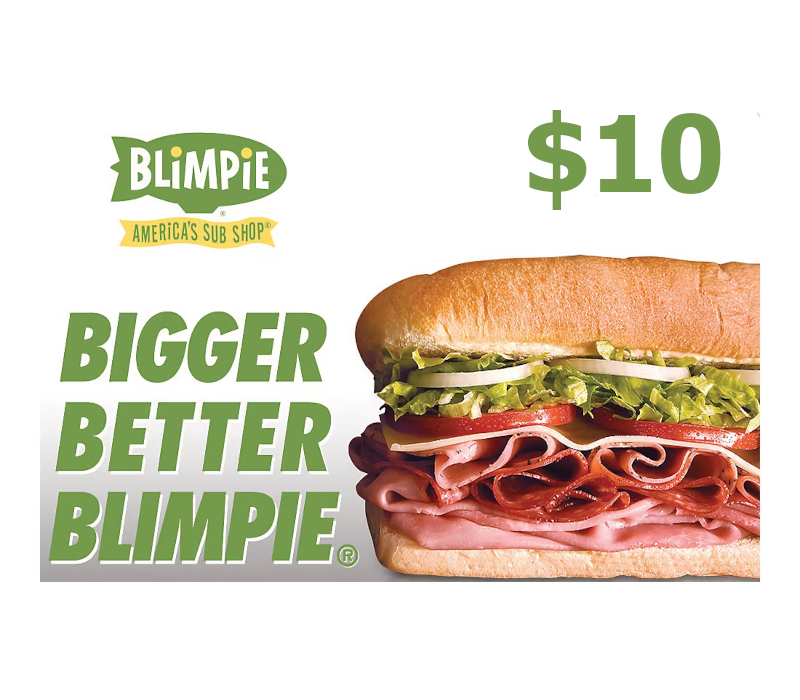 

Blimpie $10 Gift Card US