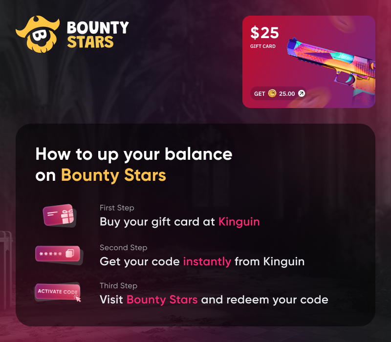 

Bountystars.com $25 Wallet Card Code