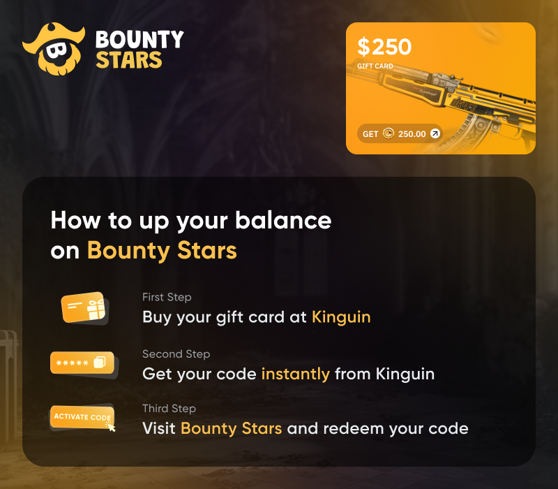 

Bountystars.com $250 Wallet Card Code