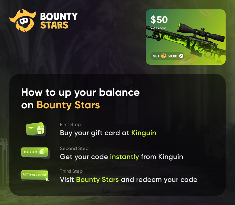 

Bountystars.com $50 Wallet Card Code