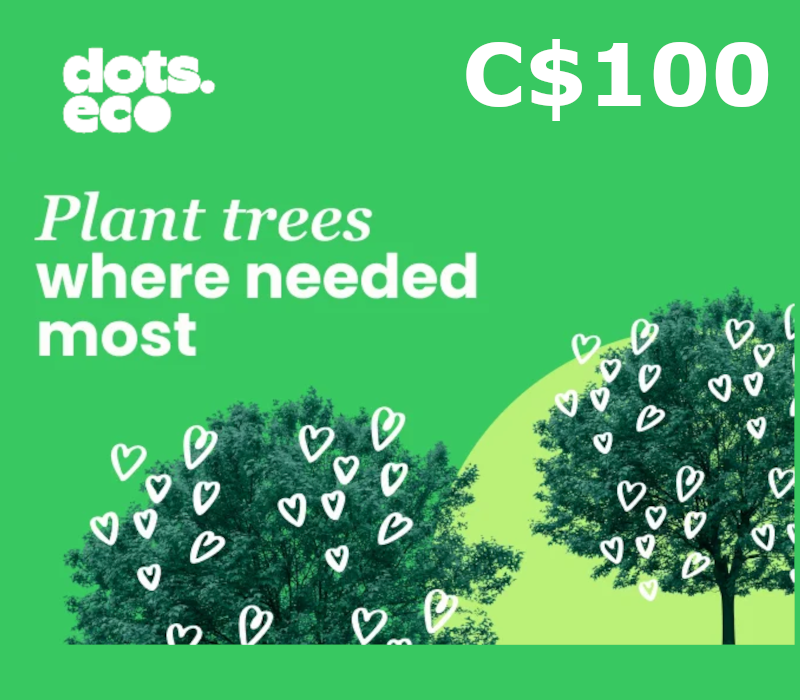 

Dots.eco - Plant Trees Where Needed The Most C$100 Gift Card CA