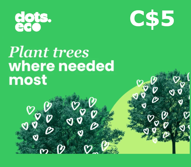 

Dots.eco - Plant Trees Where Needed The Most C$5 Gift Card CA