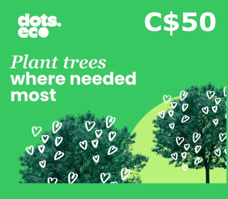 

Dots.eco - Plant Trees Where Needed The Most C$50 Gift Card CA