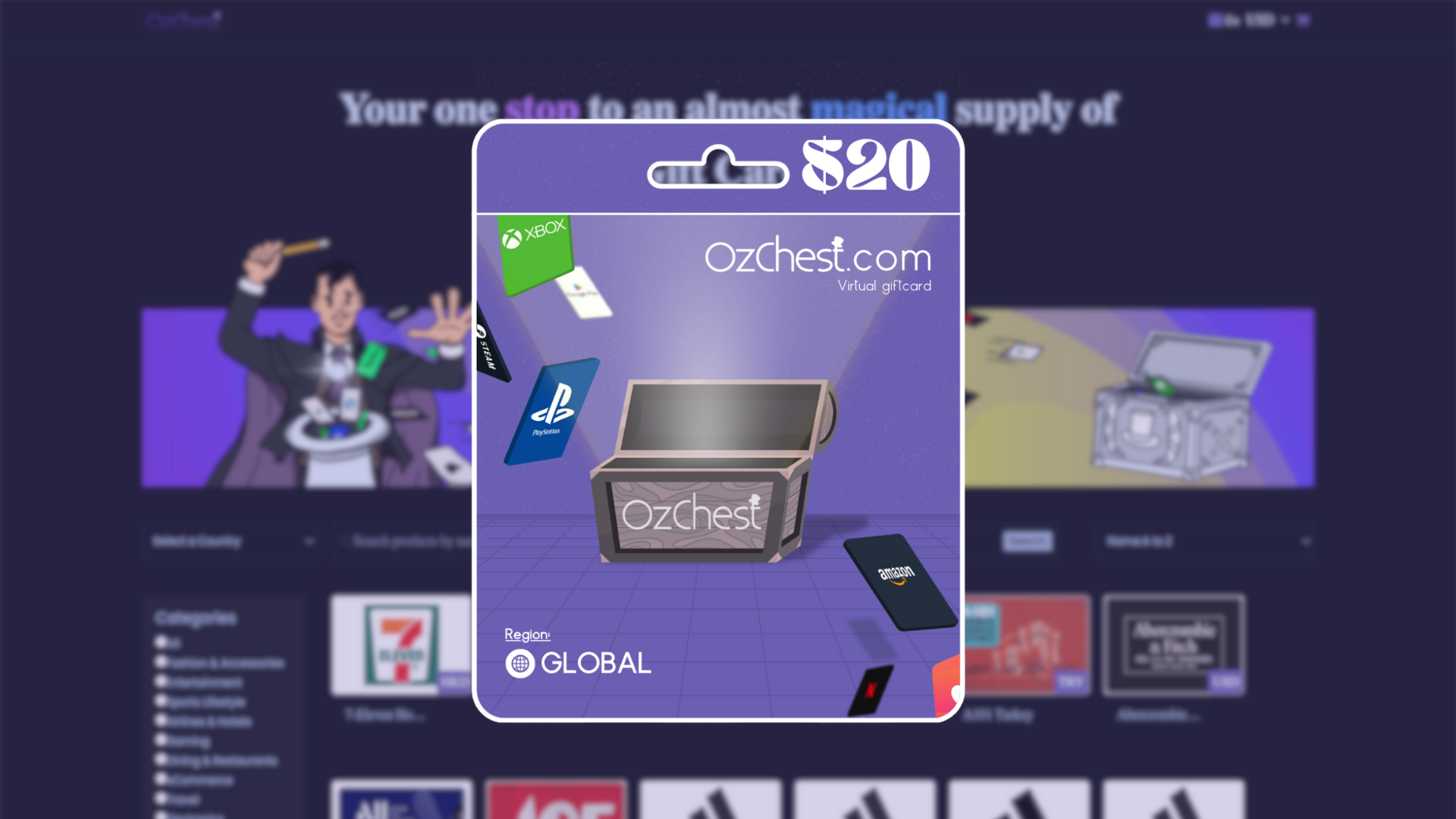 Ozchest $60 Gift Card