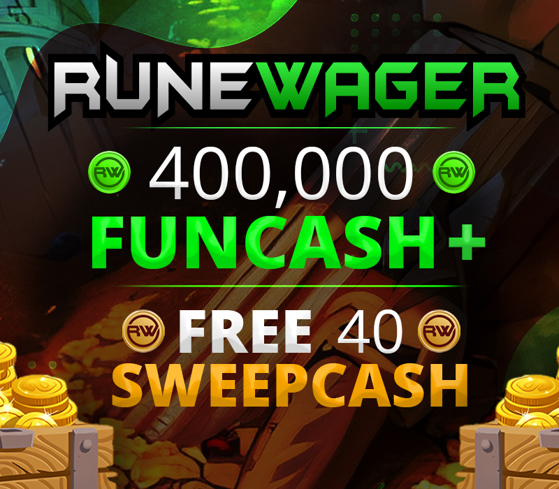 

Runewager 400000 Fun Cash + FREE 40 Sweep Cash