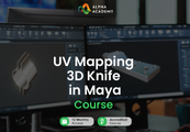 UV Mapping 3D Knife in Maya Alpha Academy Code screenshot 1