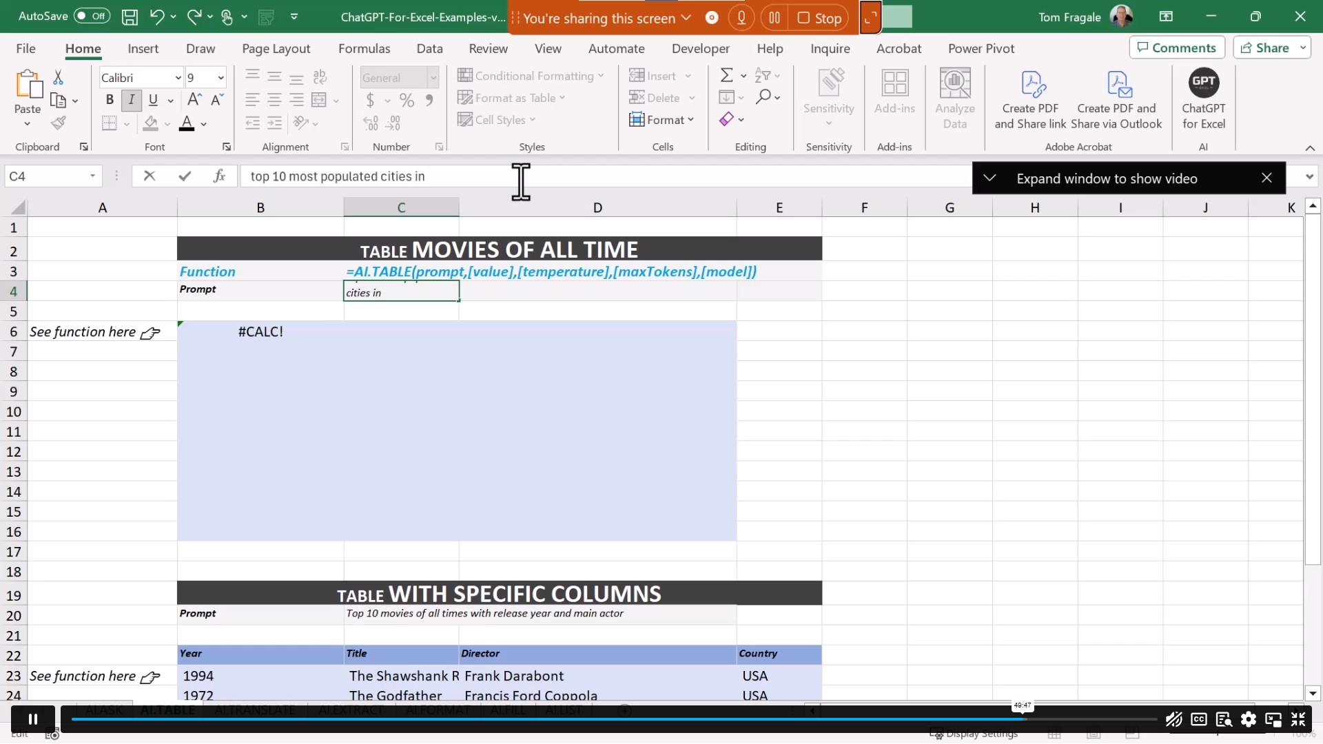 Using Excel with ChatGPT Alpha Academy Code