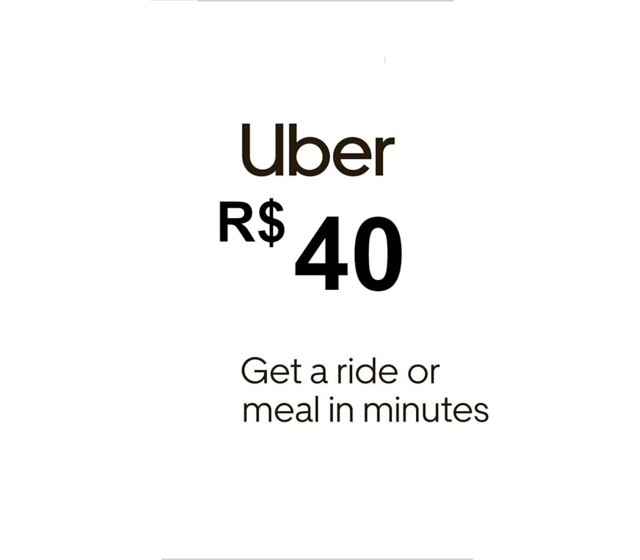 

Uber R$40 BR Gift Card