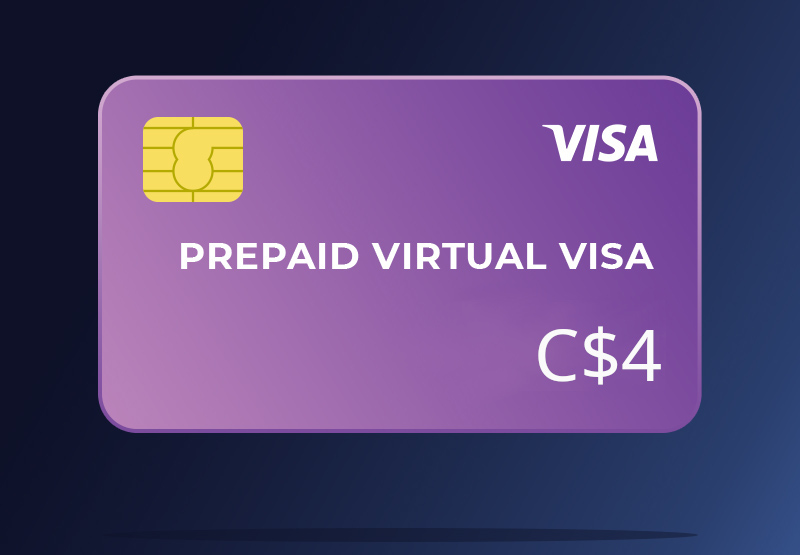 Prepaid Virtual VISA C$4 CA