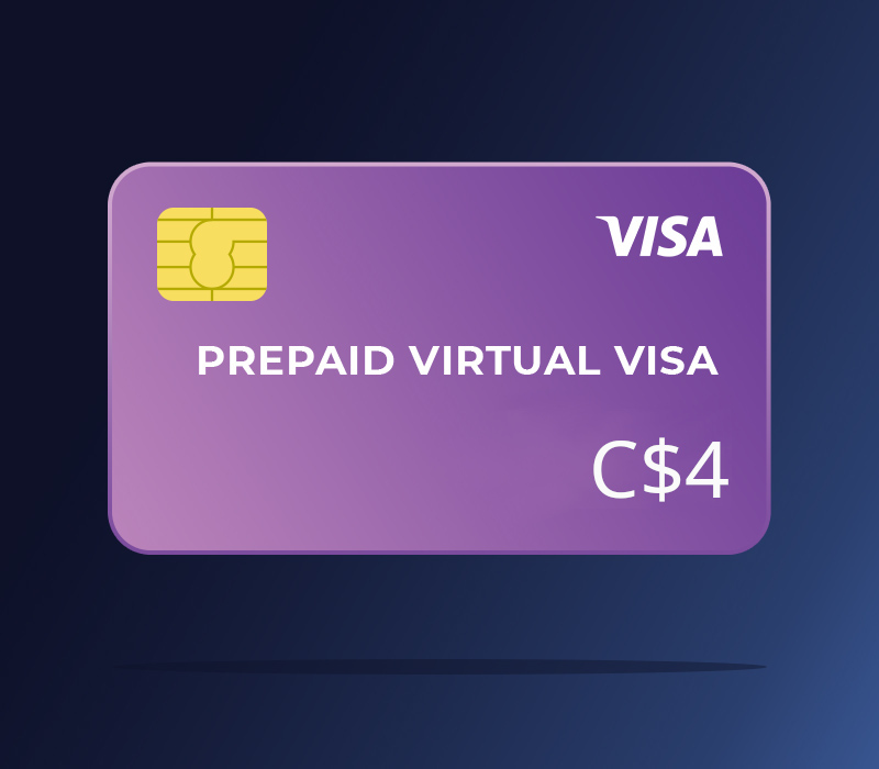 

Prepaid Virtual VISA C$4 CA