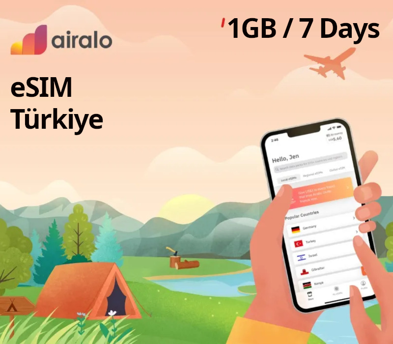Airalo eSIM 1 GB Data Mobile TR (valid for 7 Days)