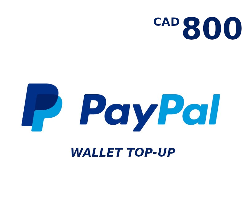 

PayPal Wallet CAD 800 Top Up