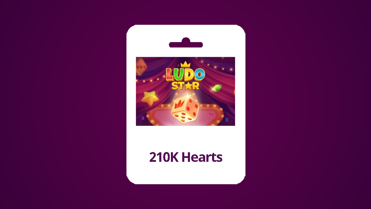Ludo Star 210K Hearts Gift Card - 2. kép - Feltöltőkártyák kategória