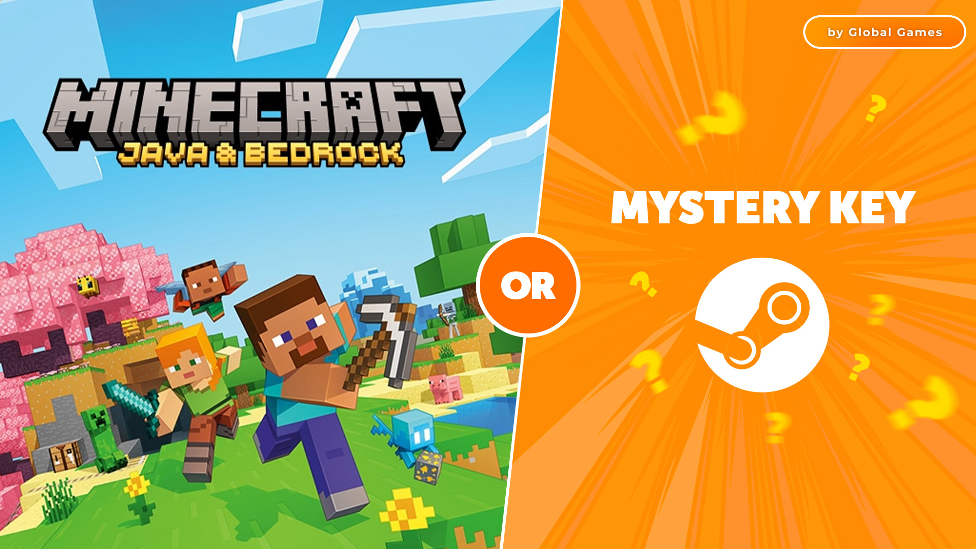 Minecraft: Java & Bedrock Edition PC Windows CD Key or Mystery Steam CD Key by Global Games