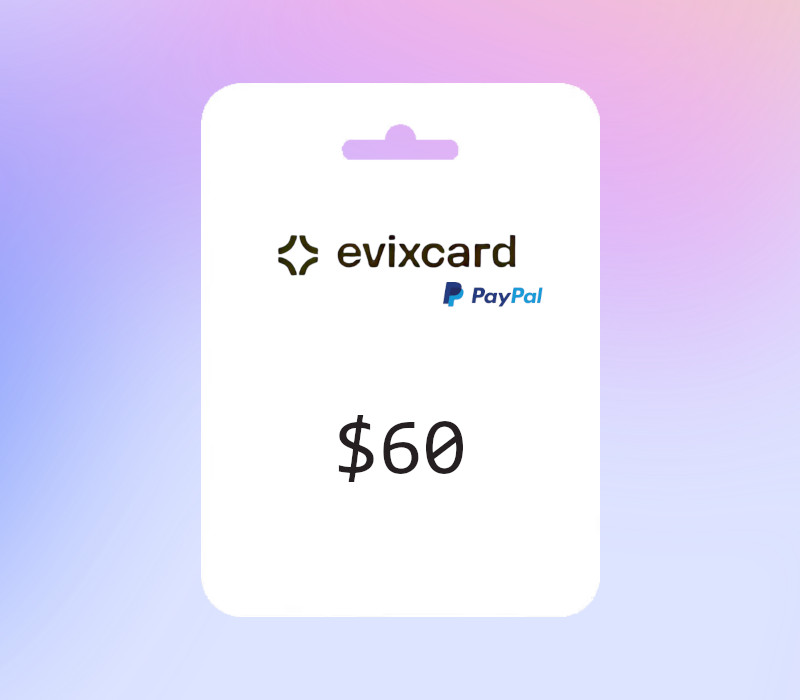 EvixCard PayPal USD 60 Gift Card