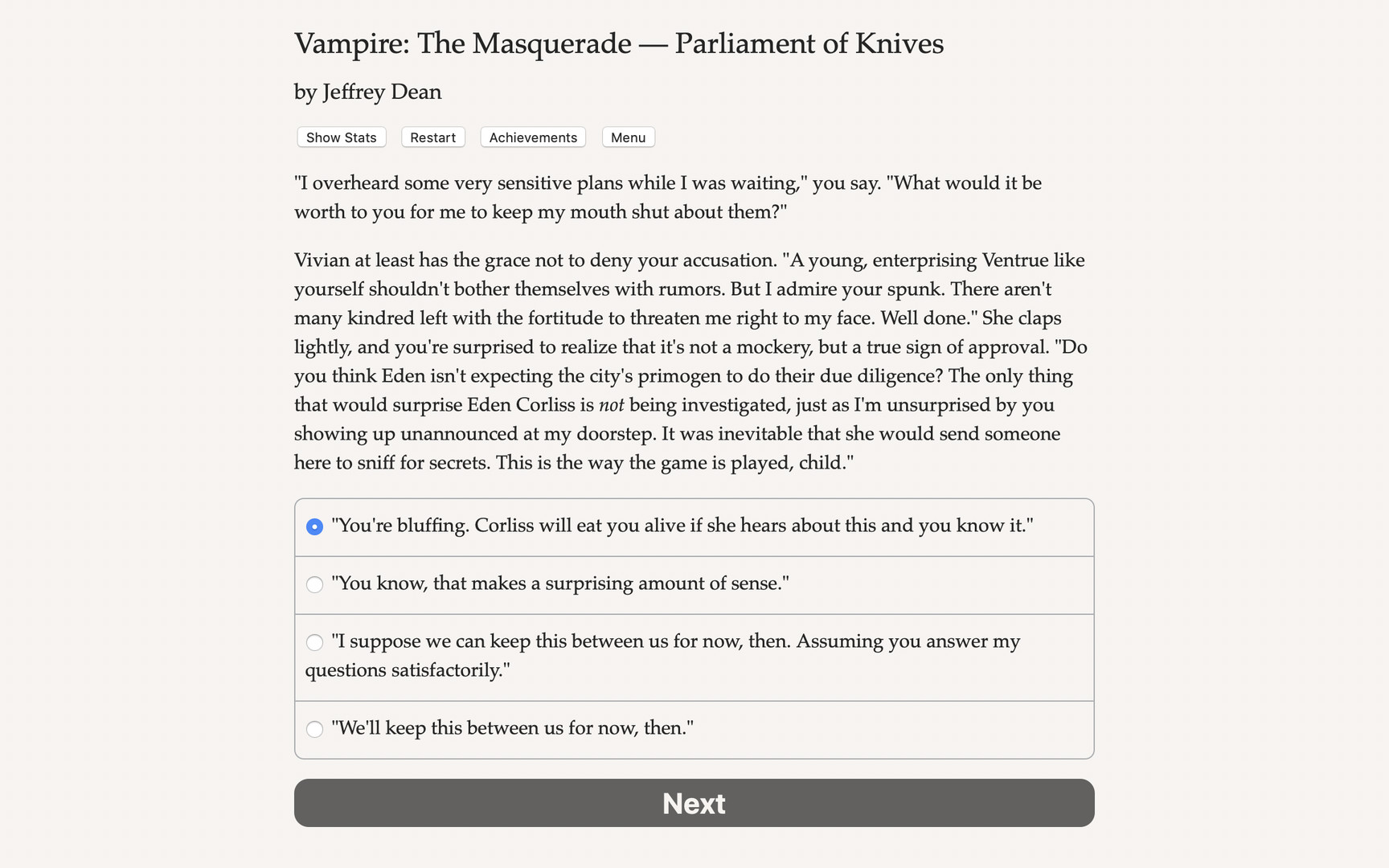 Vampire: The Masquerade — Parliament Of Knives Steam CD Key