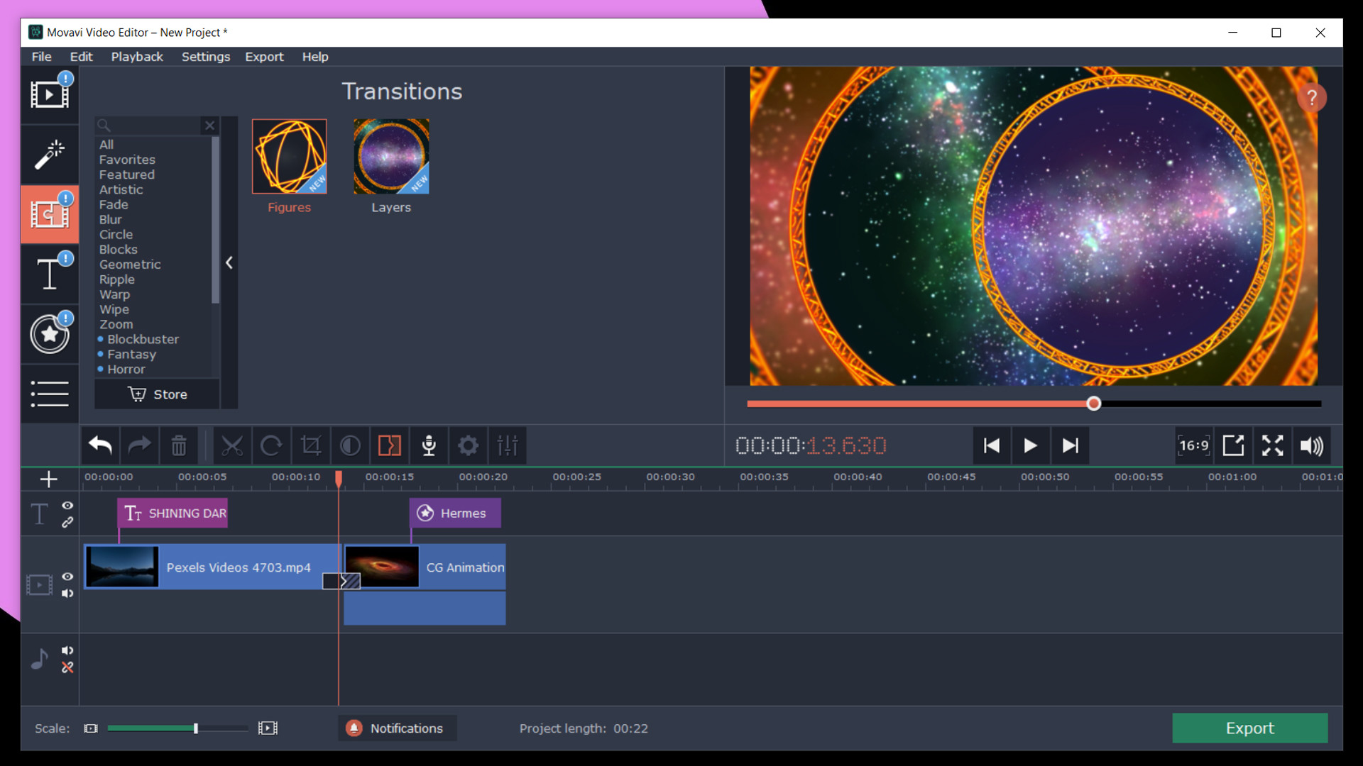 Movavi Video Editor Plus 2020 - Mystical Galaxy Pack DLC Steam CD Key