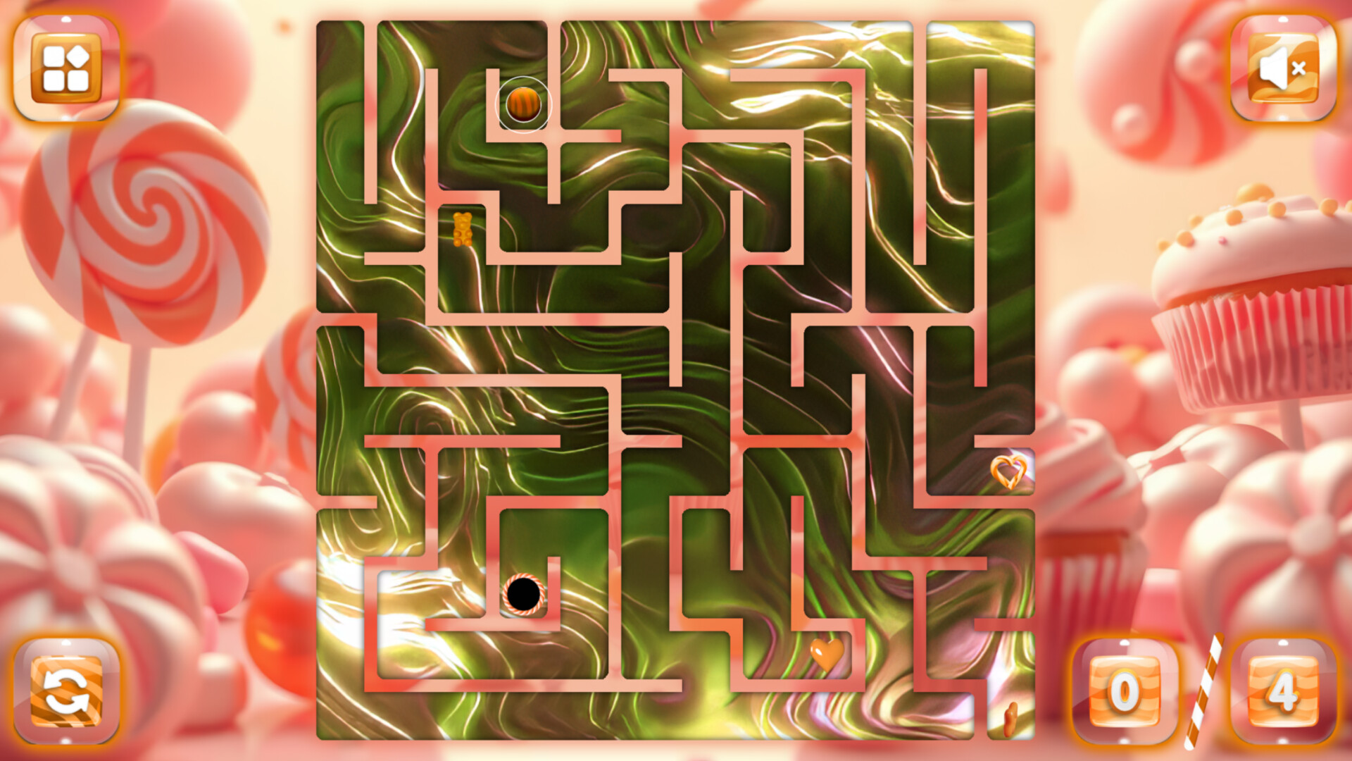 sweetie-candy-maze-coral-peach screenshot
