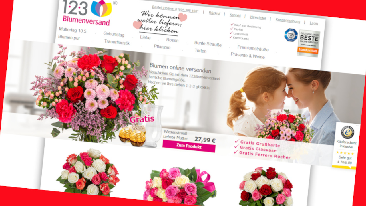 123 Blumenversand €50 Gift Card DE