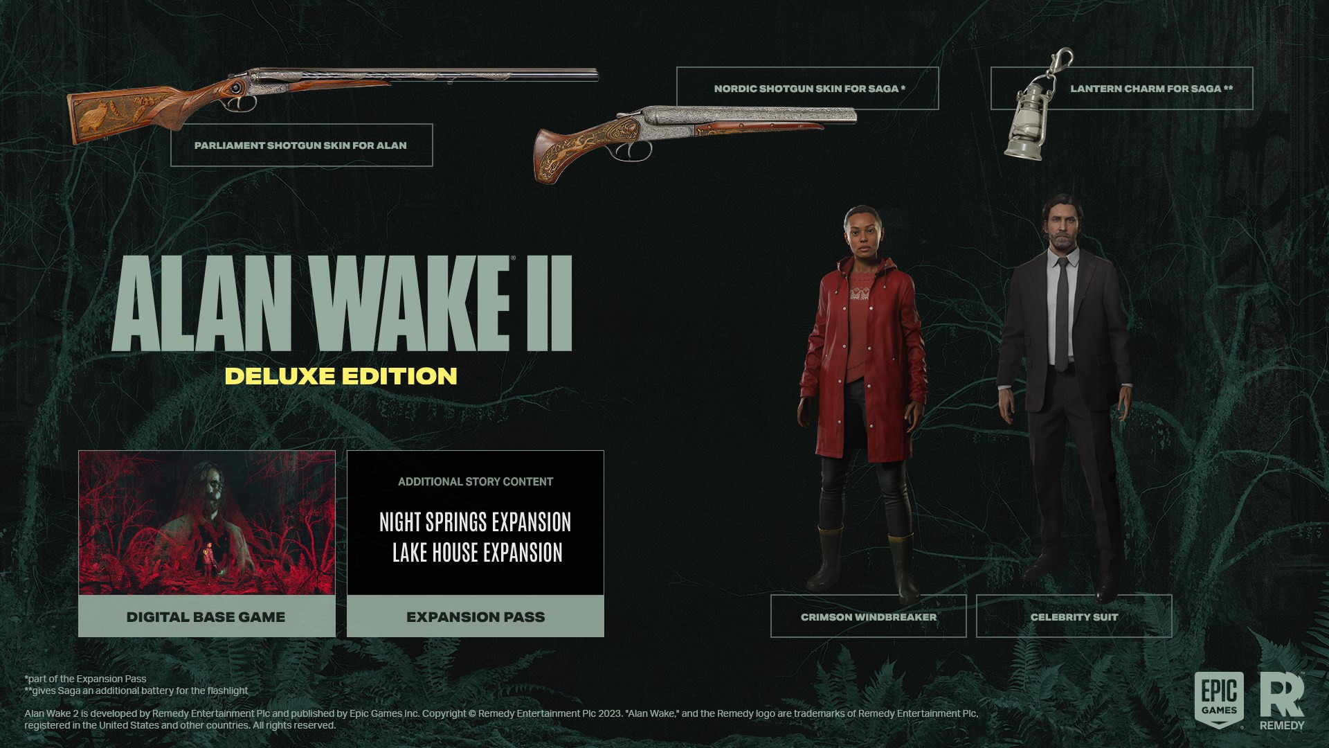 Alan Wake 2 Deluxe Edition Epic Games Green Gift Redemption Code