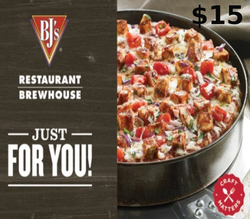 BJ's Restaurant $15 Gift Card US