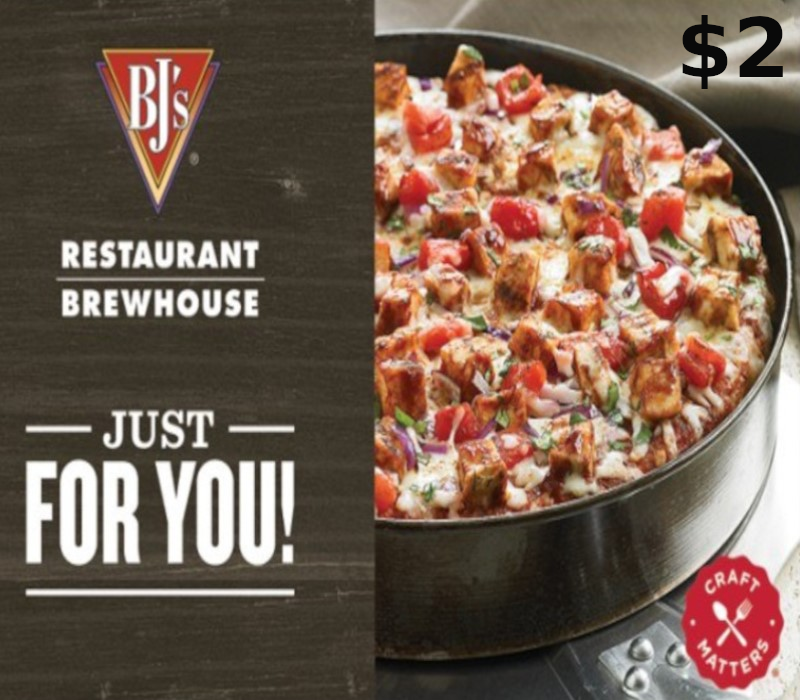 

BJ's Restaurant $2 Gift Card US