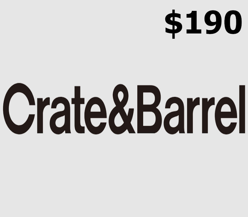 Crate and Barrel USD 190 Gift Card US
