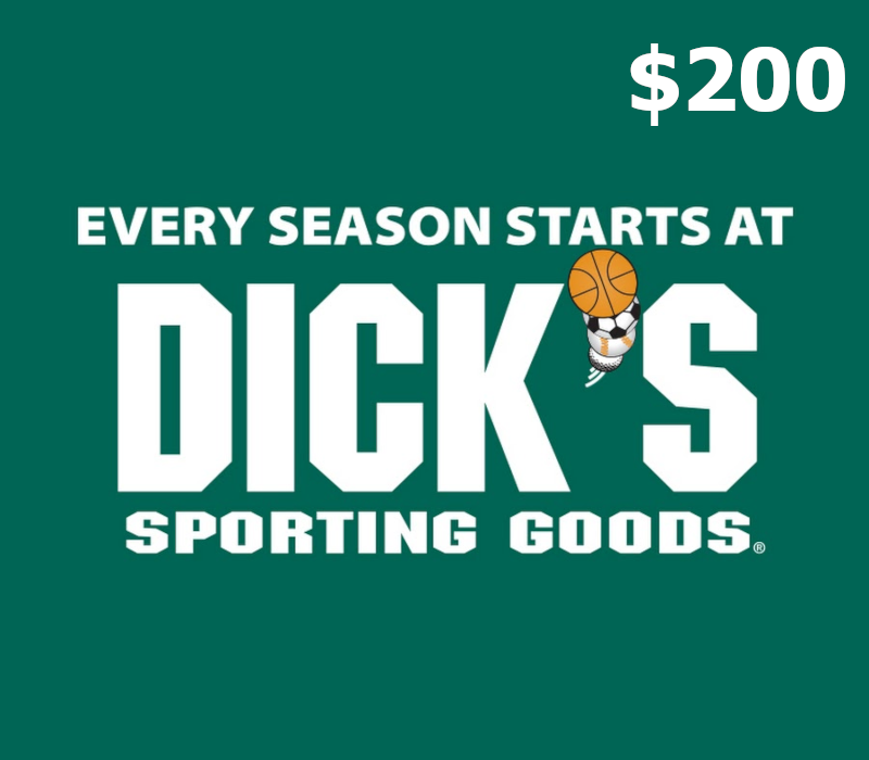 

Dicks Sporting Goods $200 Gift Card US