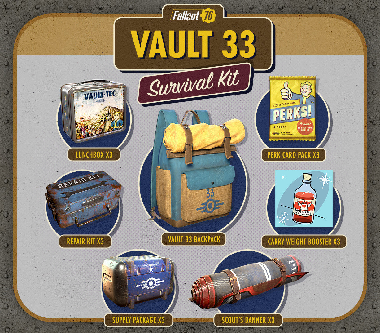 

Fallout 76 - Vault 33 Survival Pack DLC XBOX One / Xbox Series X|S CD Key