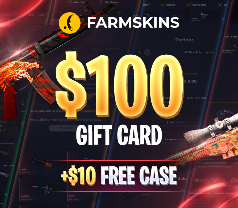 Farmskins $100 Wallet Card + FREE CASE