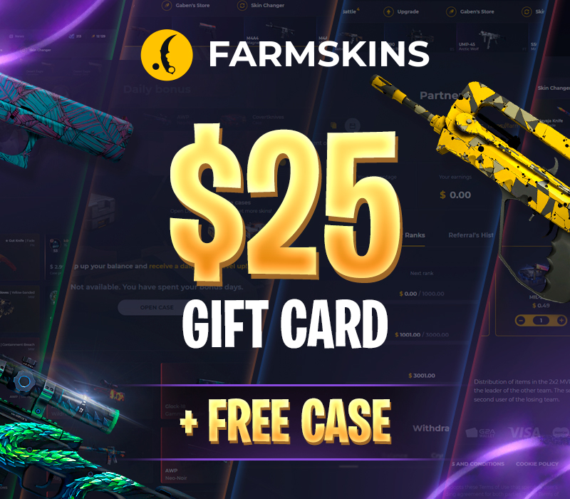 Farmskins $25 Wallet Card + FREE CASE