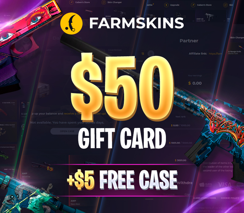 

Farmskins $50 Wallet Card + FREE CASE