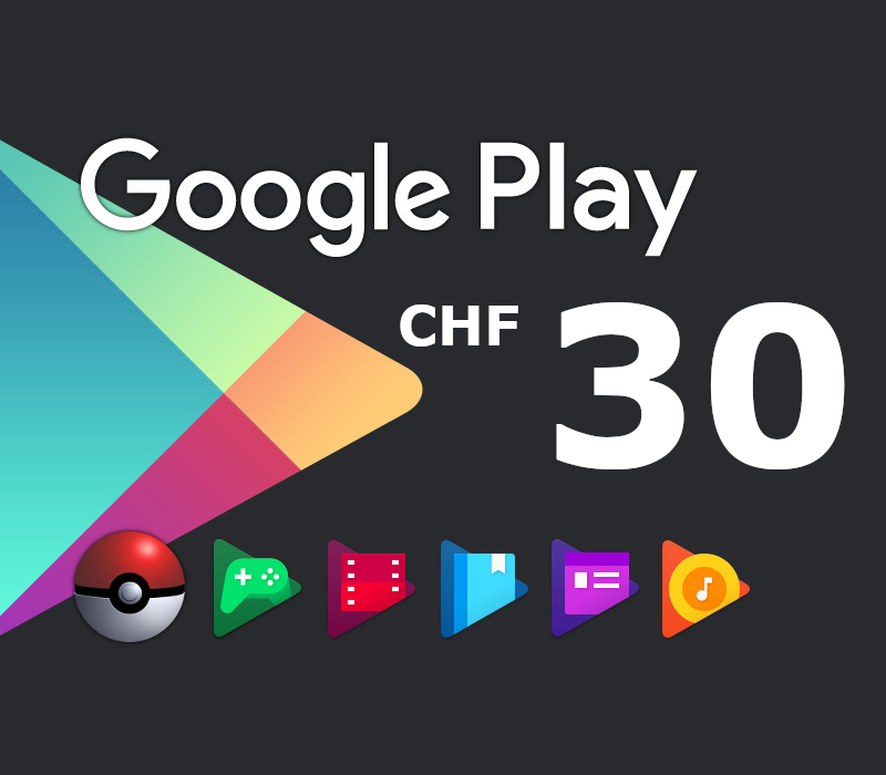 

Google Play CHF 30 CH Gift Card