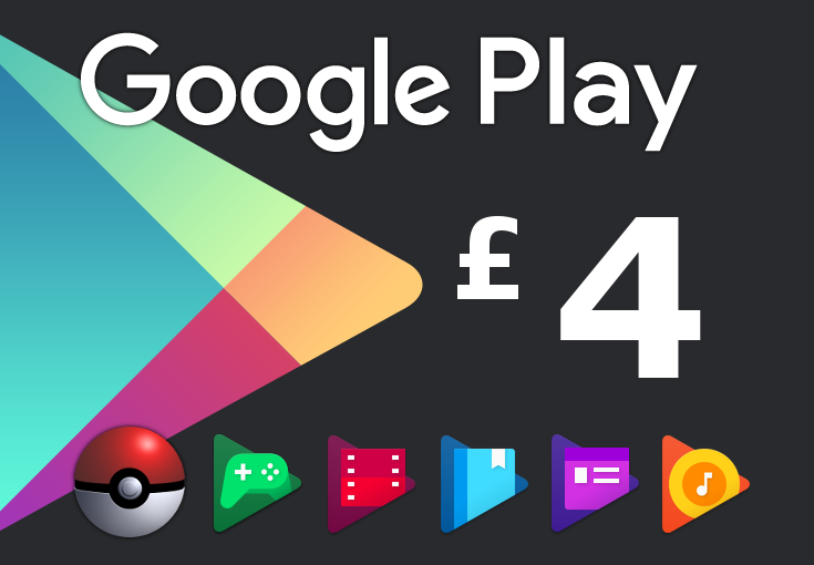 Google Play £4 UK Gift Card