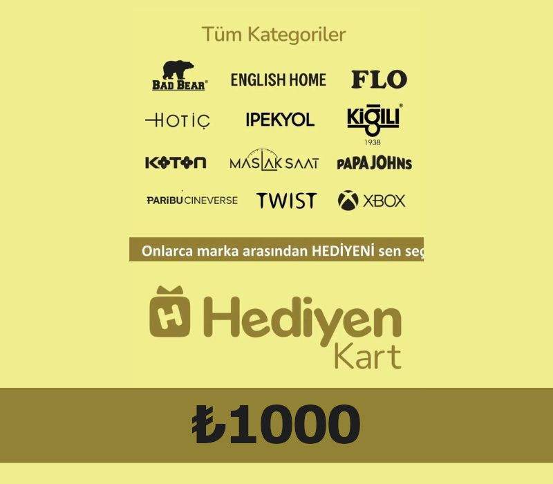 

Hediyen KART - All Access ₺1000 Gift Card TR