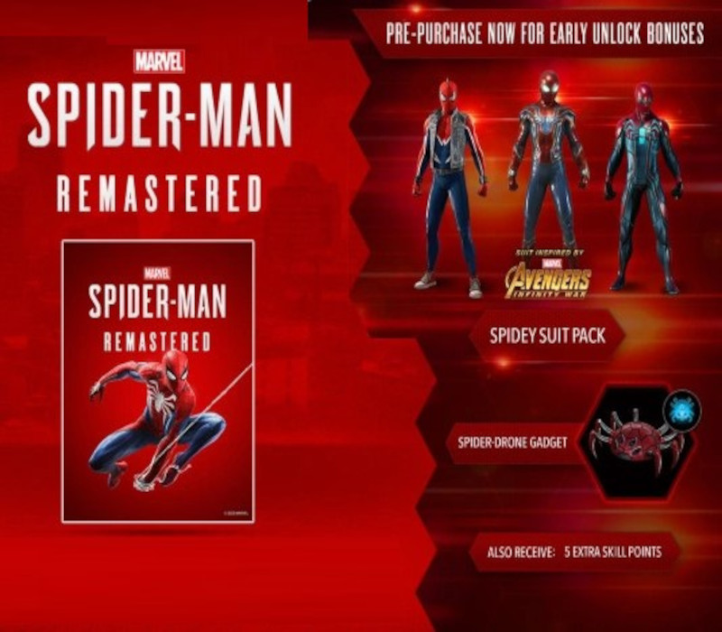 Marvel's Spider-Man + Pre-Order Bonus RoW Steam CD Key | Buy cheap on Kinguin.net