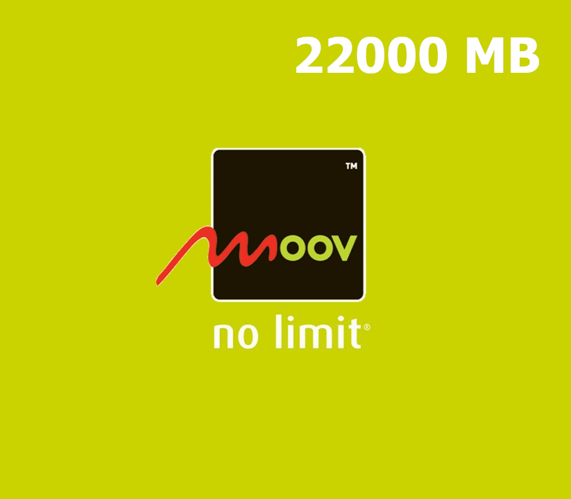 

Moov 22000 MB Data Mobile Top-up CI