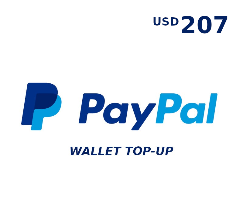 PayPal Wallet 207 USD Top Up