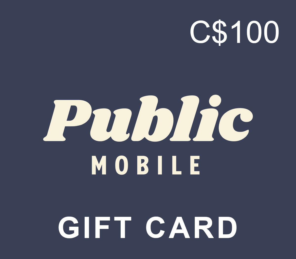 

Public Mobile PIN C$100 Gift Card CA